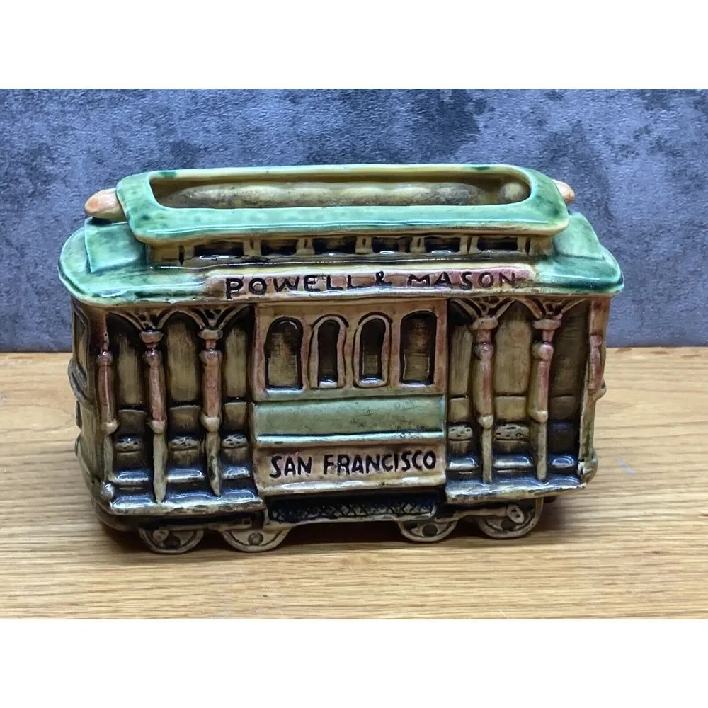 Vintage San Francisco Trolley Car Planter‎ Powell Hyde Street California